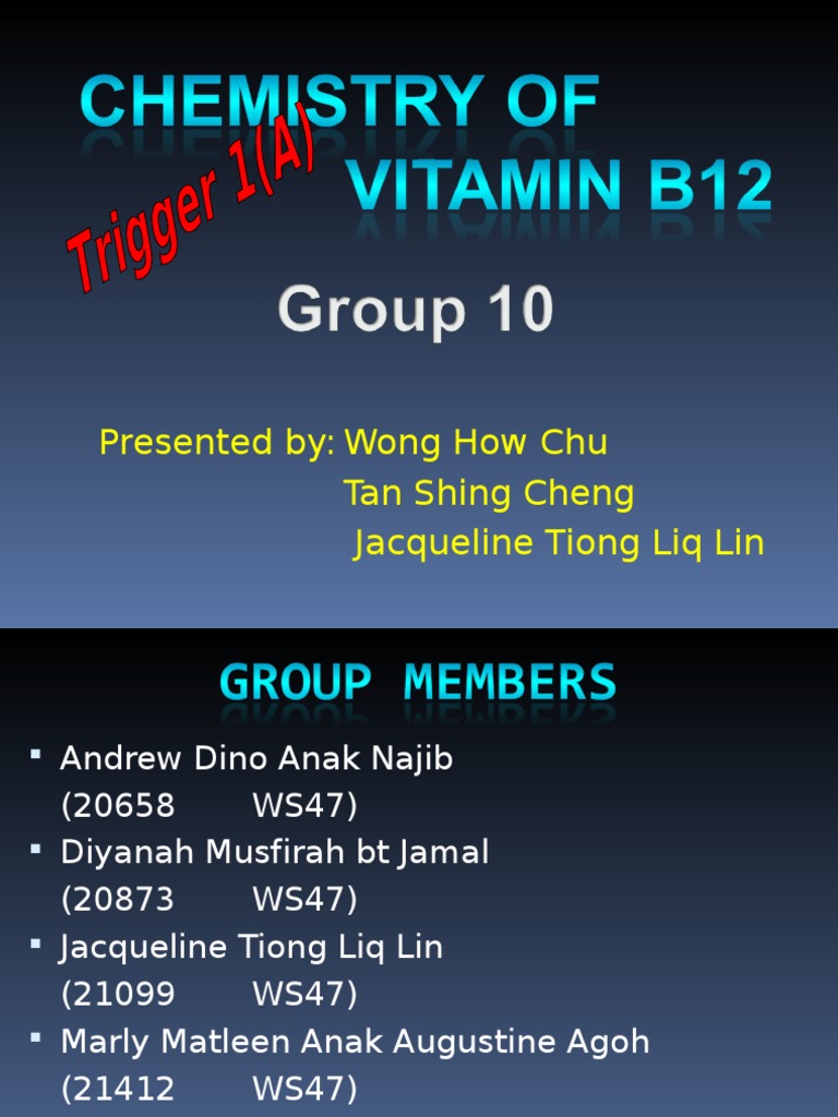 STK1113 Group 10 Chemistry of Vitamin B12 Ligand Coordination Complex