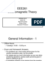 EEE261 Electromagnetic Theory: SPRING 2010 Bce 4 B Wed &thursday Waqar Ishaq Assistant Professor