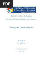 Extinção das Ordens Religiosas