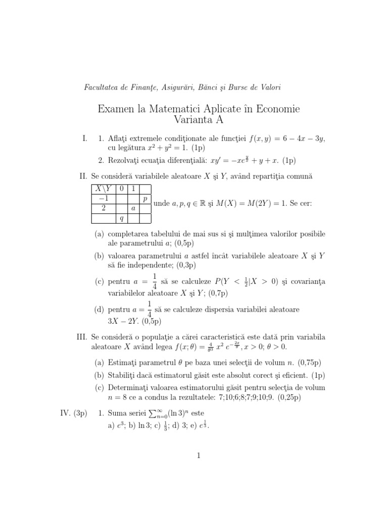 slice duck Pour Subiect Examen Matematica FABBV | PDF
