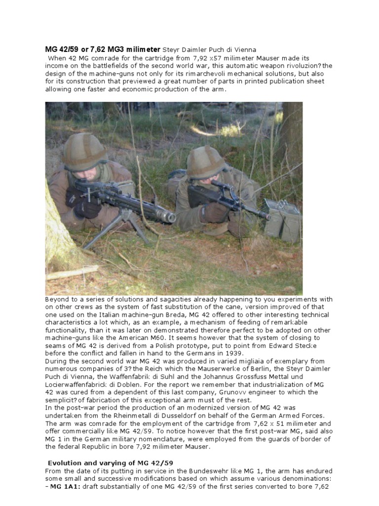 MG 42 | PDF | Machine Gun | Caliber