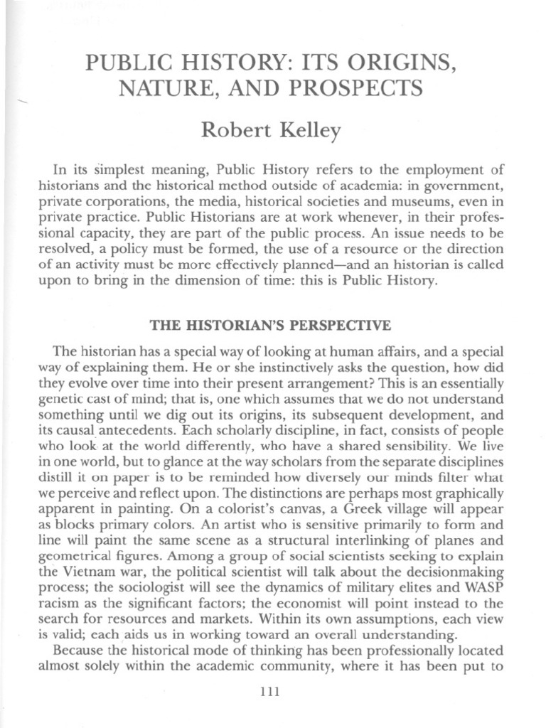 Understanding Public History's Role | PDF