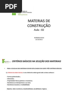 AULA 2 -MATERIAIS DE CONSTRUÇÃO