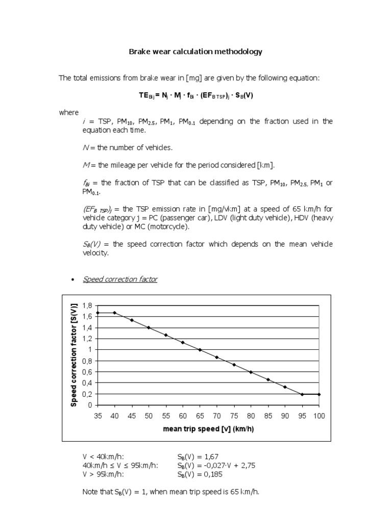Brake Wear Emission Factors Methodology | PDF | Particulates | Truck