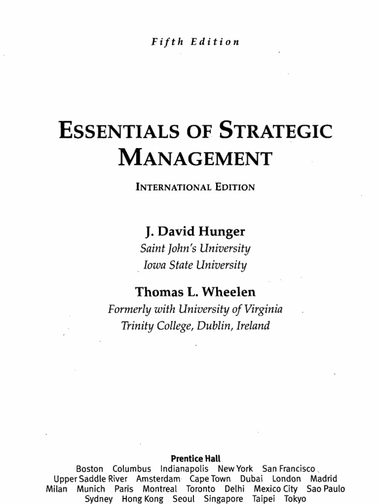 Essentials of Strategic Management: J. David Hunger | PDF | Strategic ...