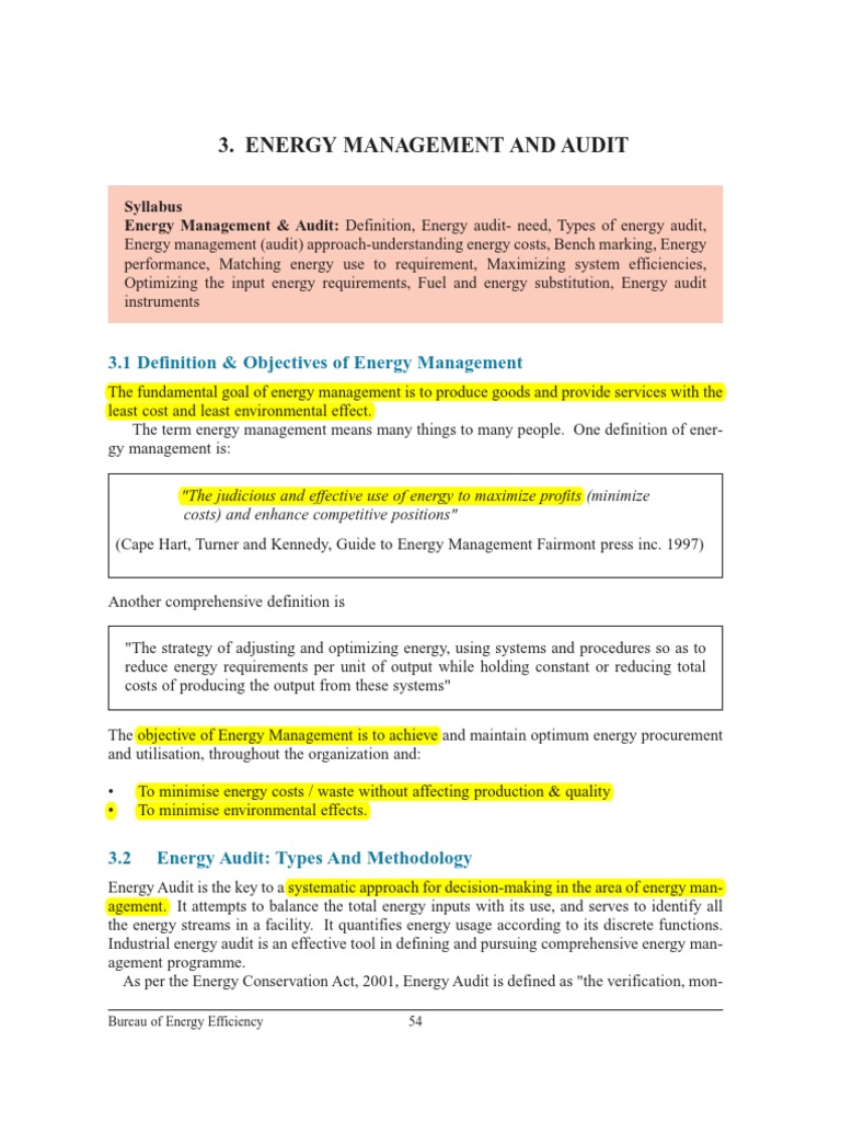 Energy Management and Audit Overview | PDF