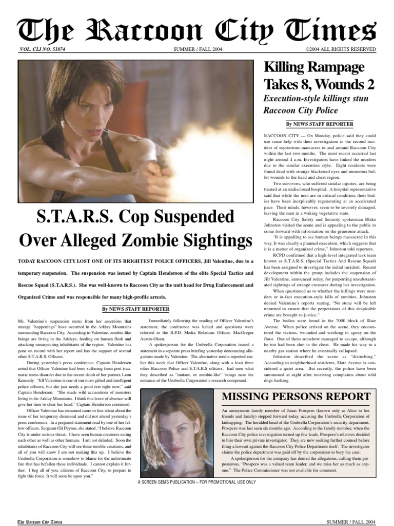 RESIDENT EVIL 2 Apocalypse | Jill Valentine Raccoon City S.T.A.R.S. Police  ID