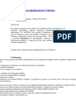 Requisitos para la adjudicación de Vehículos SUVINCA