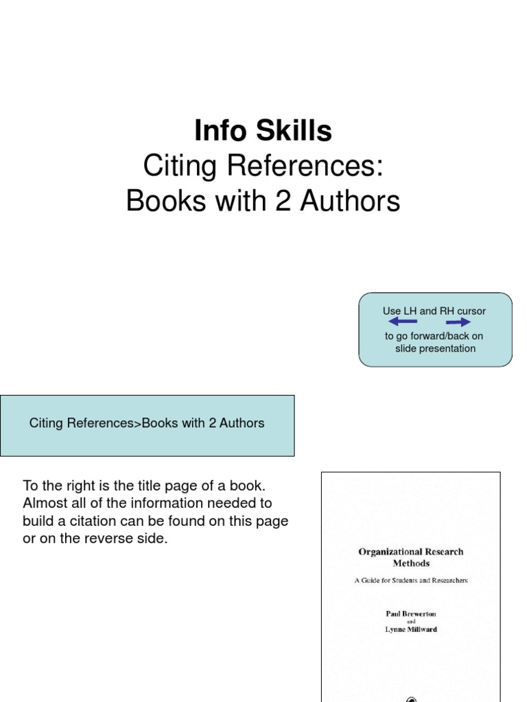 Info Skills: Citing References: Books With 2 Authors | PDF | Language ...