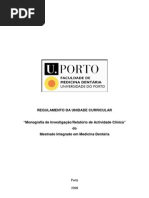 Regulamento Da UC Monografia de Investigacao Relatorio de Actividade Clinica