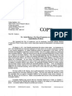 October 26, 2011, Letter from Leanne Murray, of McINNES COOPER, Solicitor representing Defendant Debbie Stafford, of the FREDERICTON POLICE FORCE regarding not filing any Notice of Intent to Defend or Statement of Defence. Court file FC-45-11: