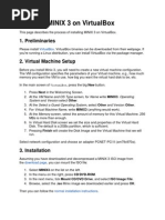 Running Minix 3 On Virtualbox: 1. Preliminaries