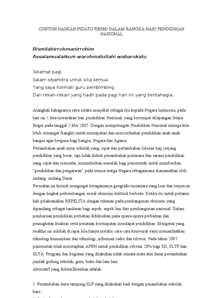 Naskah Pidato Resmi Doc