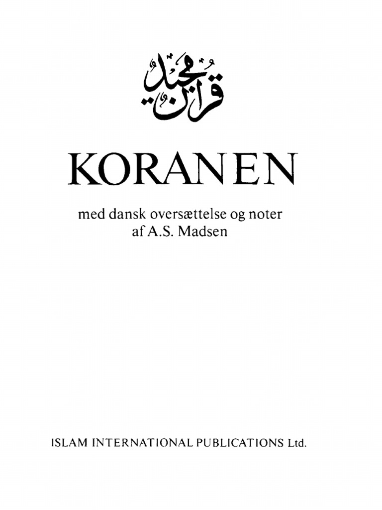 Koranen I Ny Dansk Oversættelse
