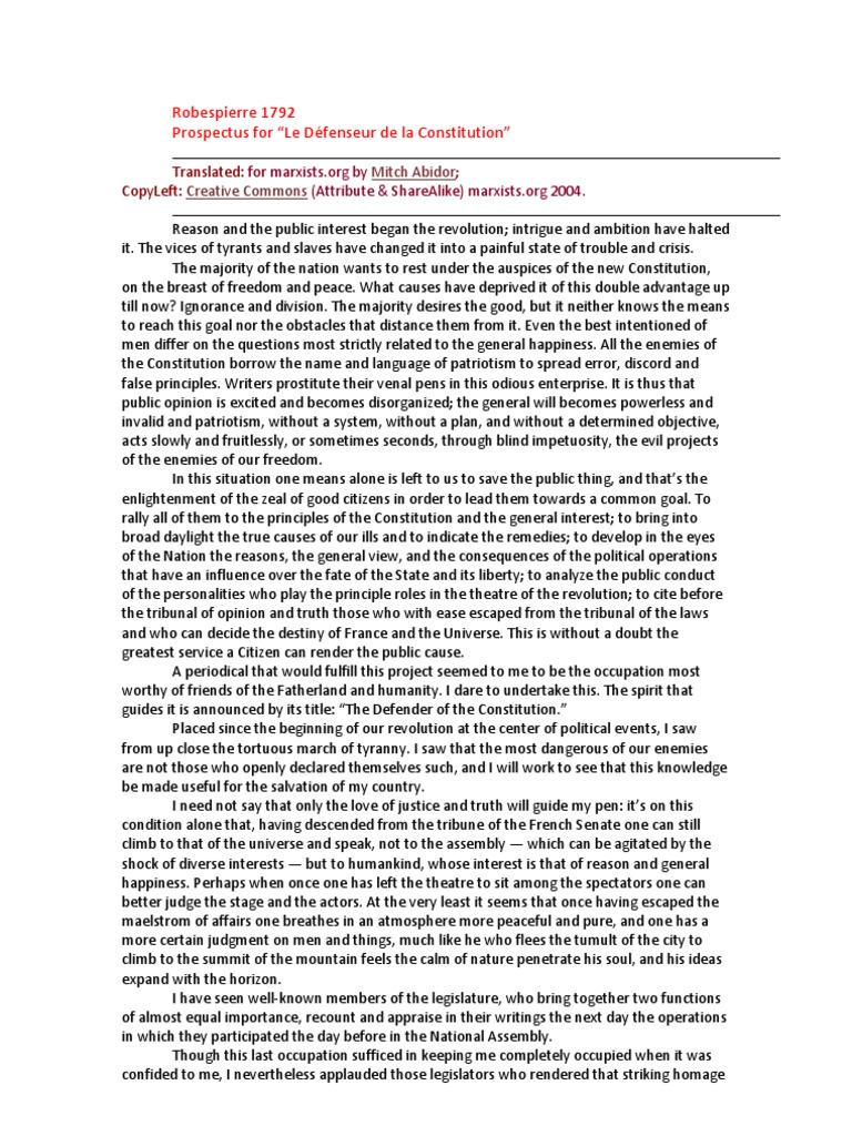 Robespierre, M. Several Writings PDF Maximilien Robespierre Mark