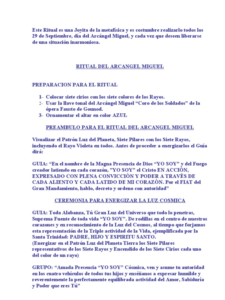 Ritual Arcangel Miguel Miguel Arcangel Tierra