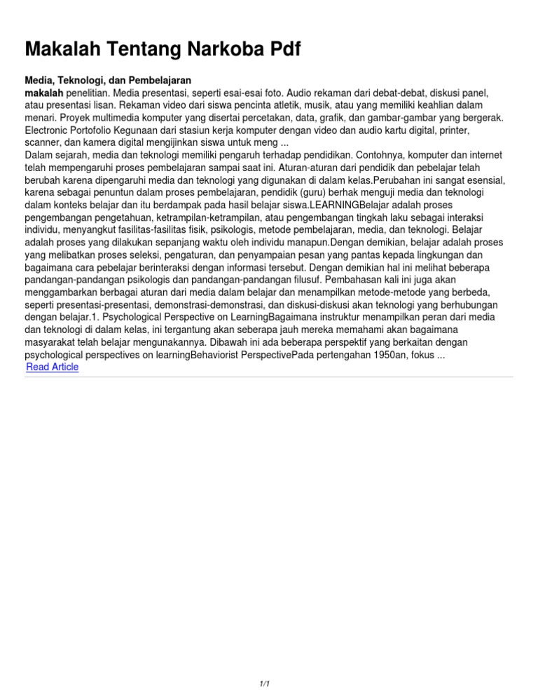 Contoh Makalah Tentang Narkoba Beserta Gambarnya Contoh