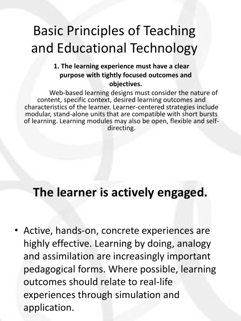 Principles of Teaching and Technology | PDF | Educational Technology ...