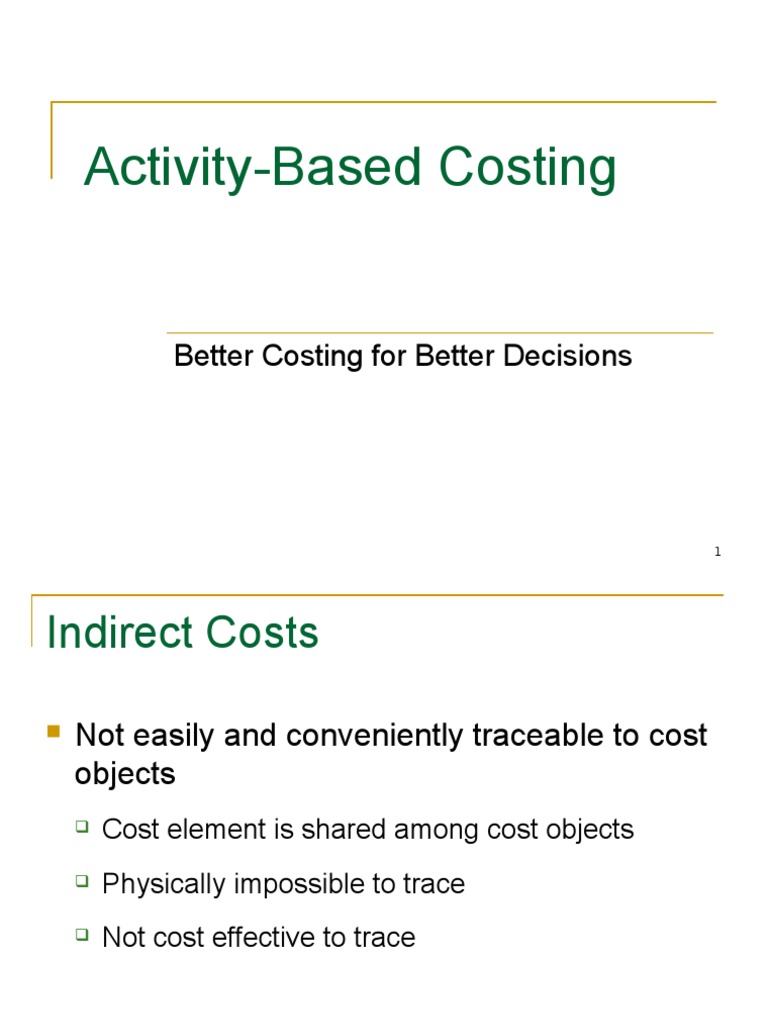 Activity Based Costing PDF | PDF | Career & Growth | Business