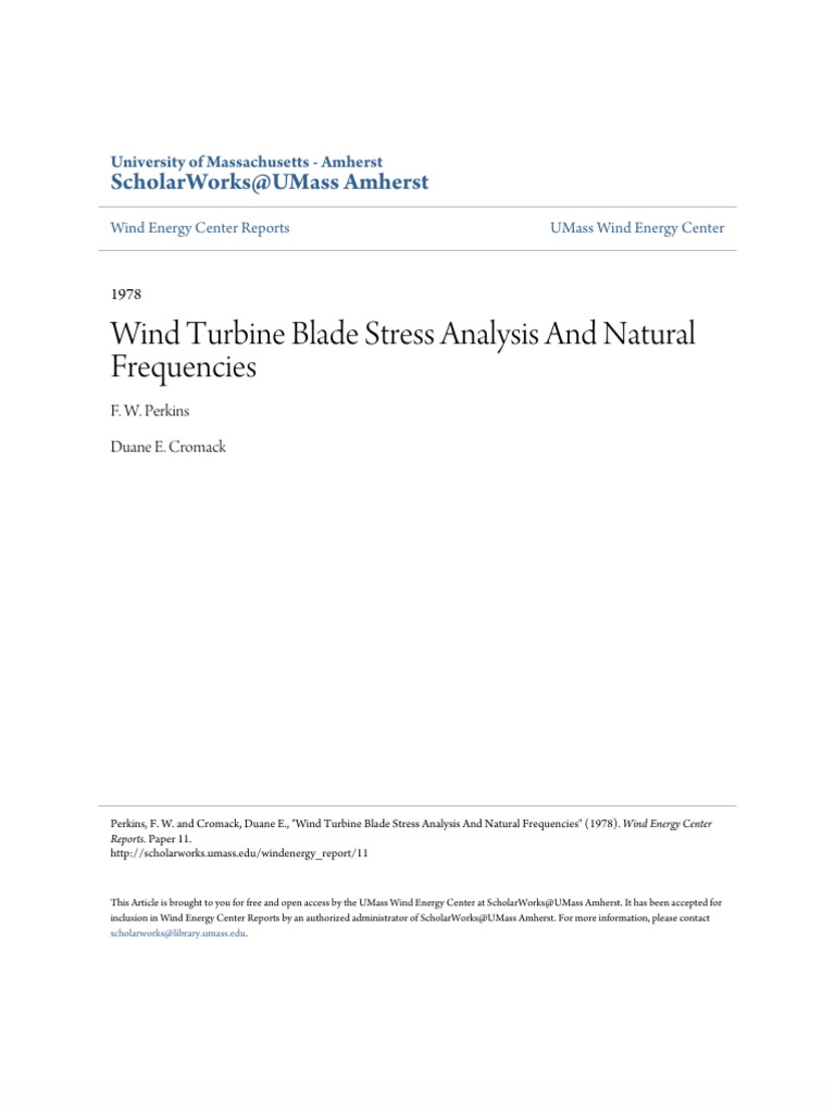 Wind Turbine Blade Stress Analysis | PDF | Bending | Beam (Structure)
