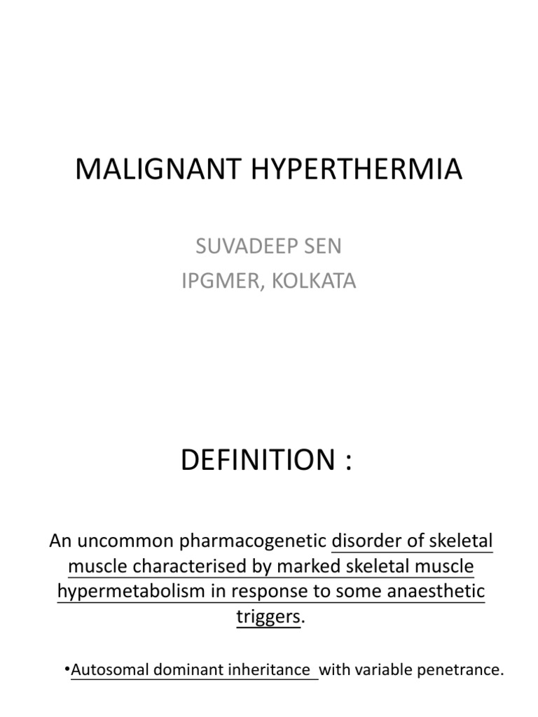Malignant Hyperthermia PDF Muscle Contraction Anesthesia