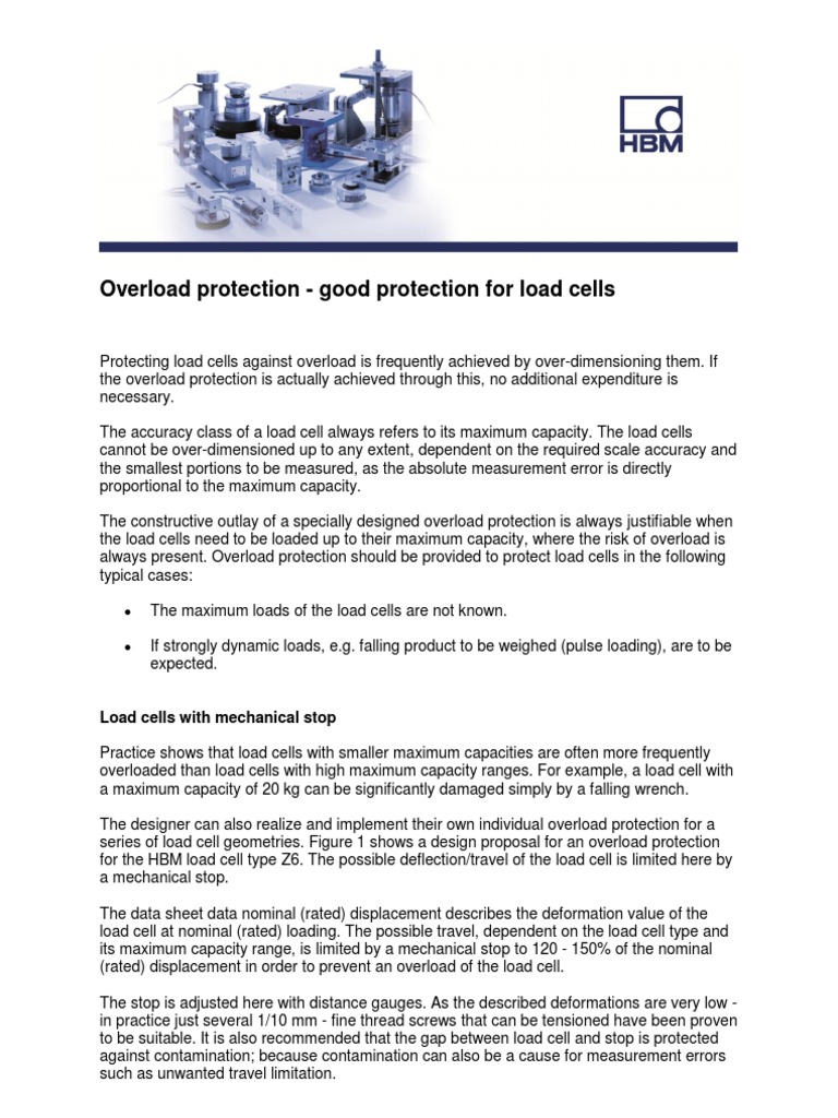 Load Cell Overload Protection Methods | PDF | Structural Load | Power ...
