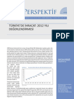 Türkiye'de İhracat: 2012 Yılı Değerlendirmesi