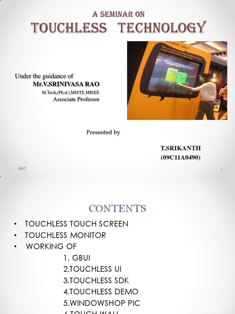 Touchless Technology | PDF | Touchscreen | Computer Hardware