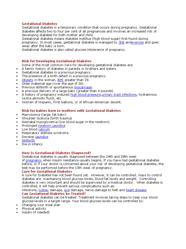 Gestational Diabetes | PDF | Gestational Diabetes | Diabetes Mellitus ...