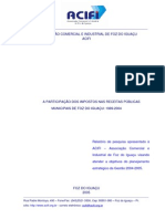 Participação - Impostos - Receitas Públicas Municipais - Foz Do Iguaçu - 1989-2004