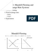 Lecture 11: Mundell-Fleming and Exchange Rate Systems