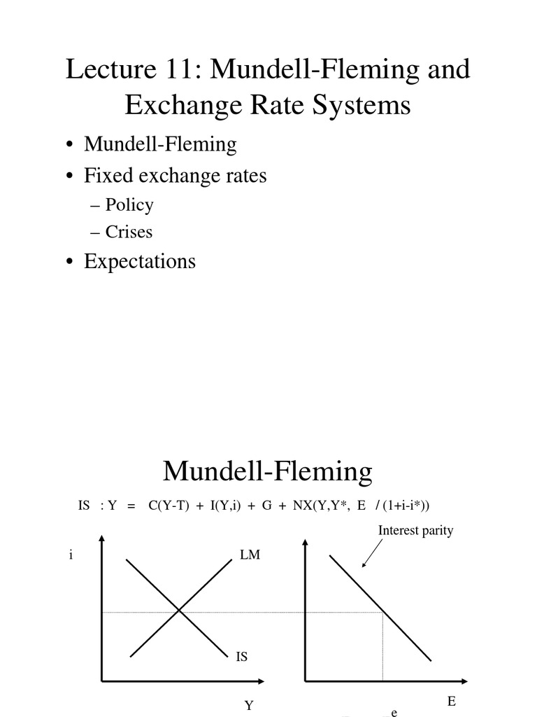Lecture 11: Mundell-Fleming and Exchange Rate Systems | PDF | Finance ...
