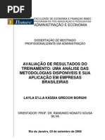 AVALIAÇÃO DE RESULTADOS DO TREINAMENTO