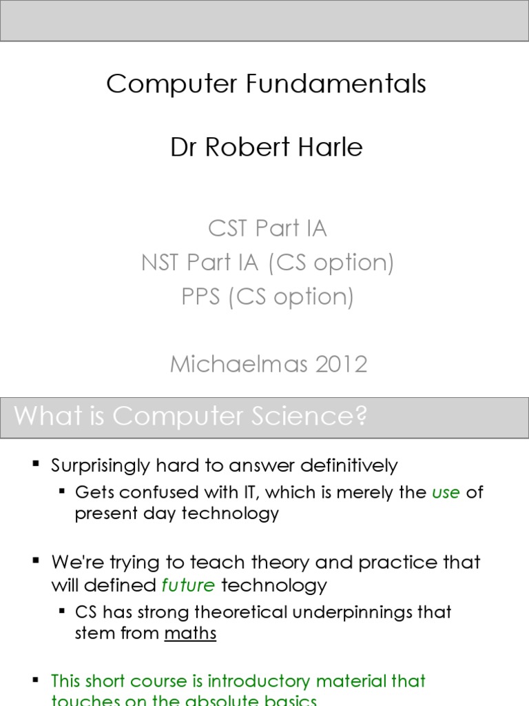 Computer Fundamentals PDF Random Access Memory Instruction Set