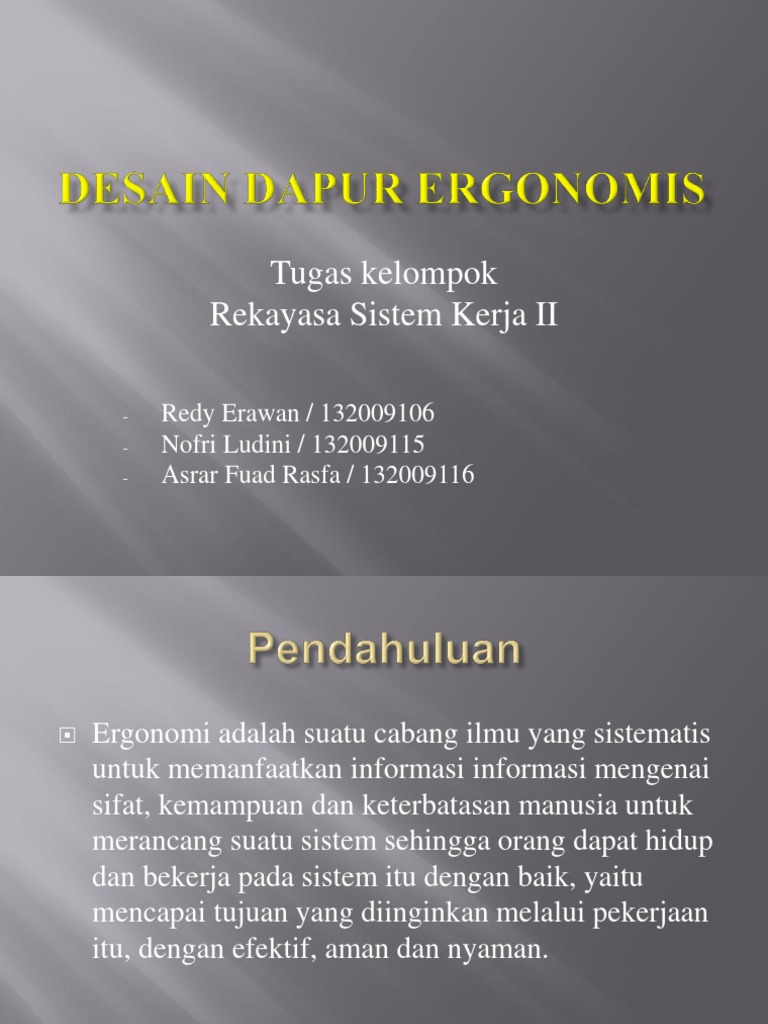 Tugas RSK Desain Dapur Ergonomisppt