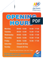 Opening Hours Opening Hours: For Late Night Pharmacy Opening Information, For Late Night Pharmacy Opening Information