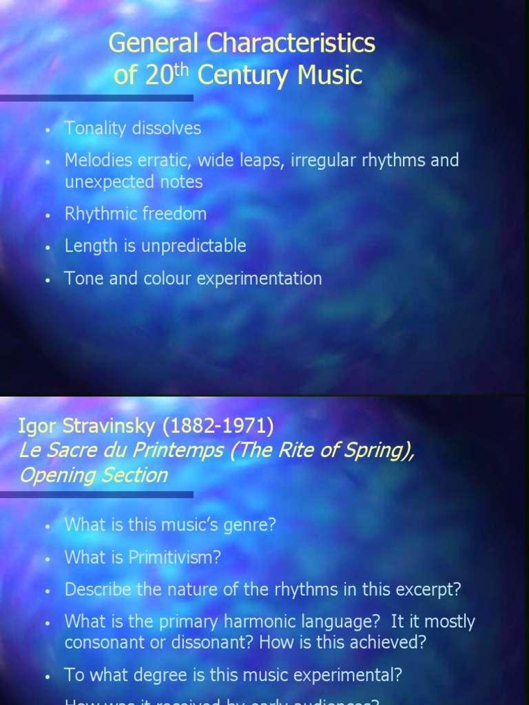 20th century music characteristics