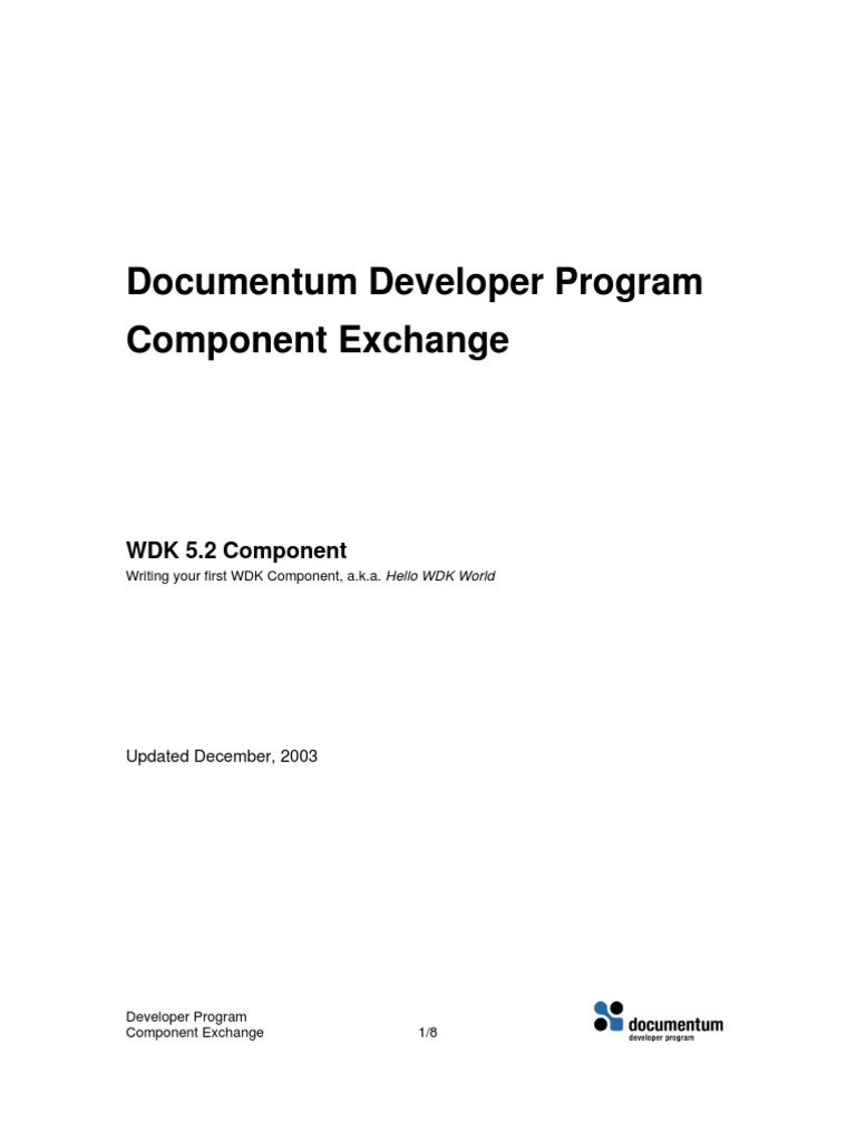 Hello World WDK Component Guide | PDF