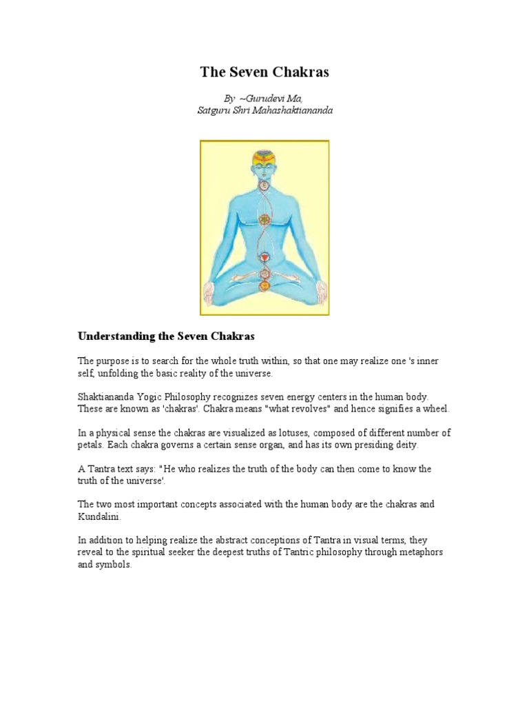 Yoga Teachings - The Seven Chakras | PDF | Chakra | Kundalini