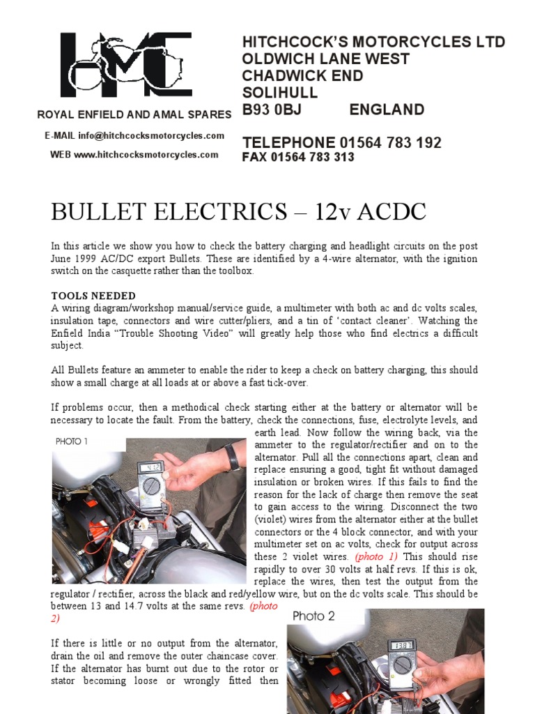 Royal Enfield 350 Wiring Diagram - Complete Wiring Schemas