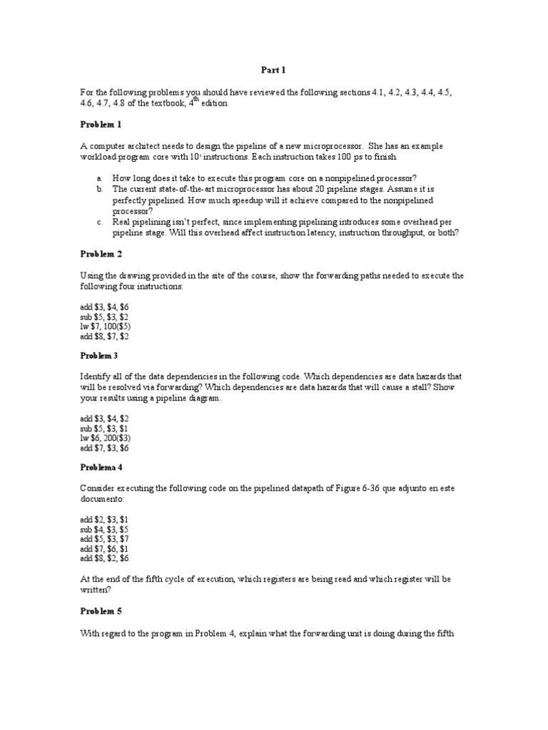 491 Part%2B1%2B-%2BTarea | PDF | Instruction Set | Computer Architecture