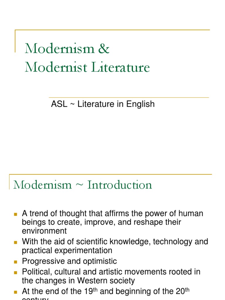 modernist literature Literary Modernism Modernism
