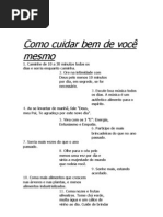 Como cuidar bem de você mesmo