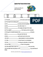 Irregular Past Tense Verbs Cloze Fill-in Activity