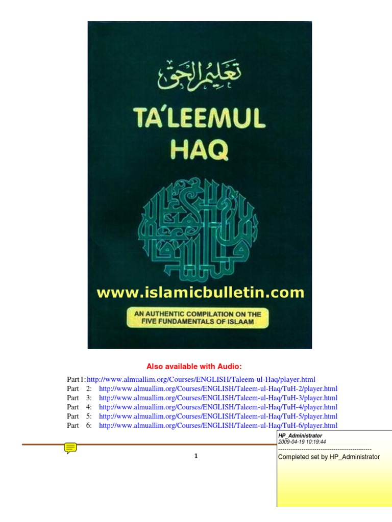 Taleemulhaqdocx Prophets And Messengers In Islam Sahabah - 