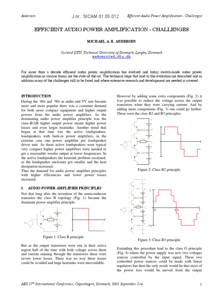 Efficient Audio Power Amplification PDF Amplifier Signal Processing