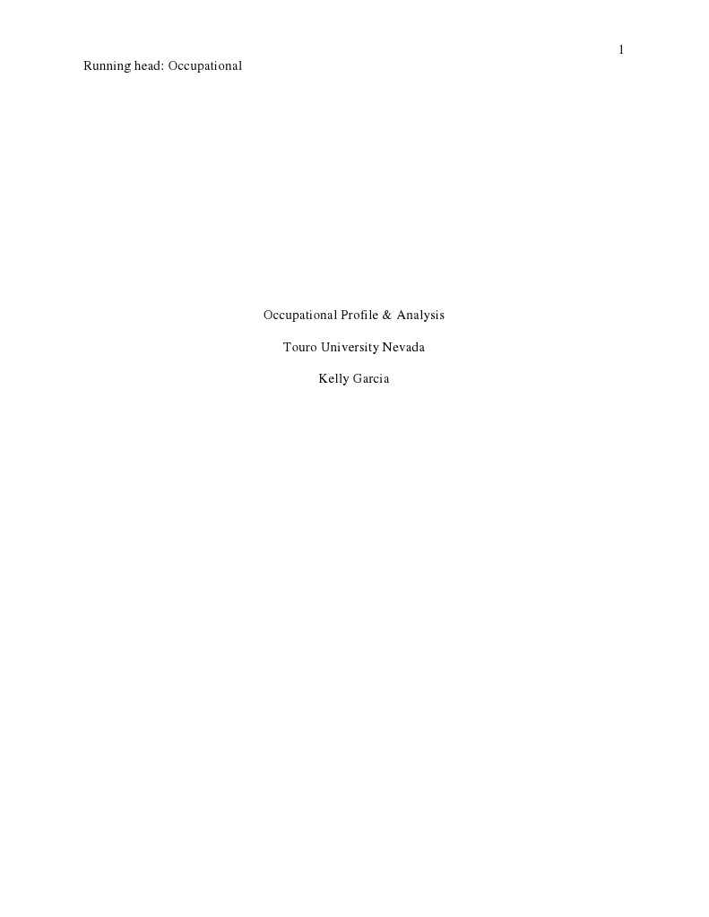 Occupational Profile of Mrs. G | PDF | Toilet | Perception
