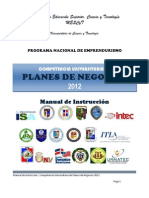 Manual de Instrucción Competencia Universitaria de Planes de Negocios 2012