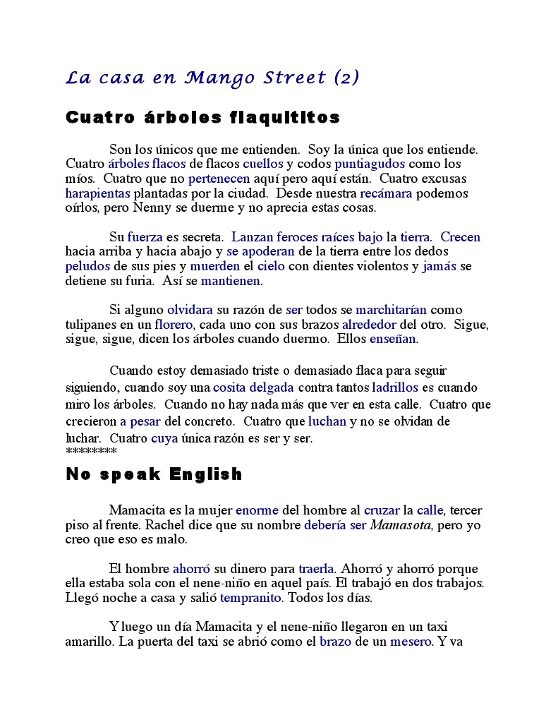 La Casa en Mango Street 2 | PDF, image size:791x1023