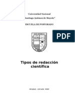 Tipos de Redaccion Cientifica